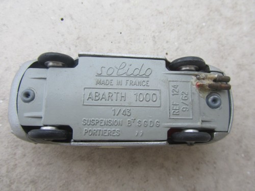 Ancien Solido Fiat Abarth 1000 REF 124 9/62 1:43 France Années 60 - Imagen 6 de 6