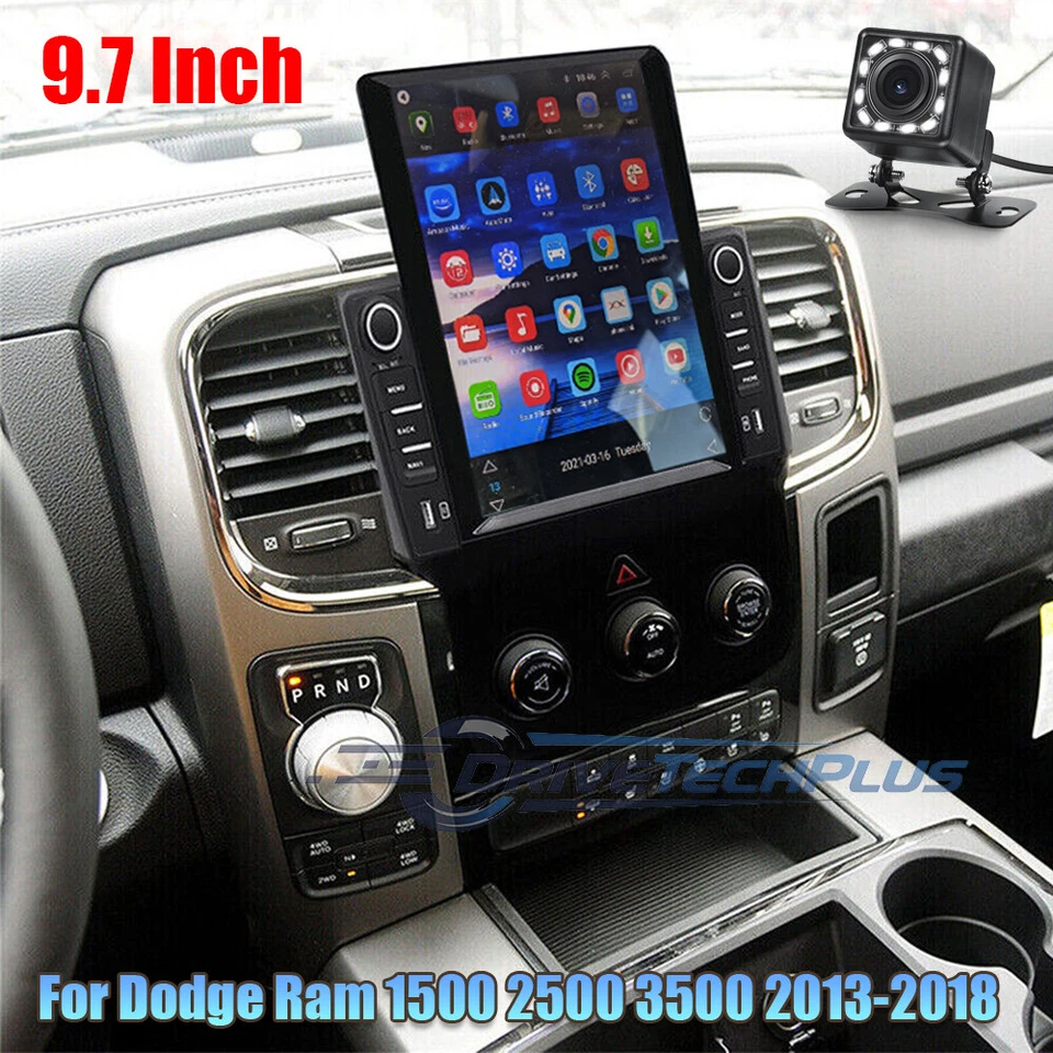 9.7" Android 13 Carplay For 2013-2018 Dodge Ram 1500 2500 3500 Car Stereo Radio Foto 4 de 4
