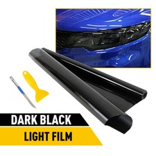 12"X72" Gloss Dark Black Smoke Headlight Taillight Fog Light Tint Film Vinyl USA