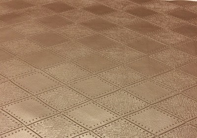 RICHLOOM HOVLAND COPPER Faux Leather Home VINYL DIAMOND EMBOSSED FABRIC BTY 54''W