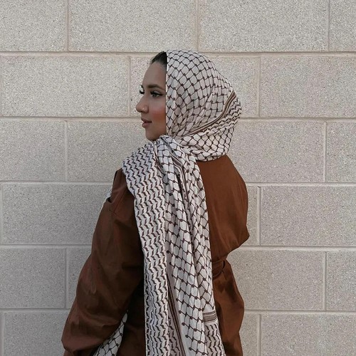 Palestine Scarf Keffiyeh Print Muslim Ladies Chiffon Hijab Keffiyeh Scarf Hijab - Picture 5 of 14