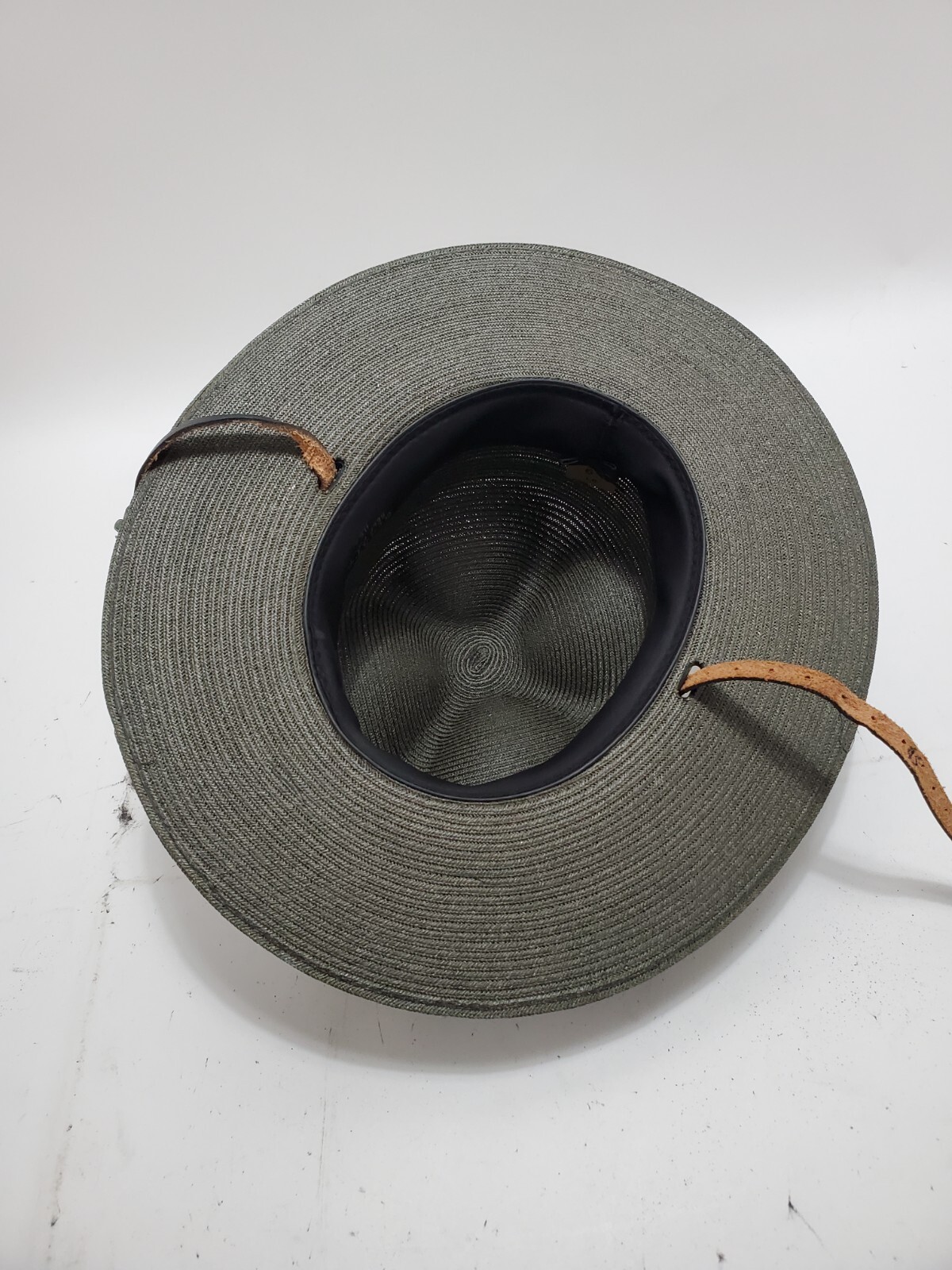 Stratton Self Forming Hat Straw State Trooper Park Ranger Size 6 7/8 Green