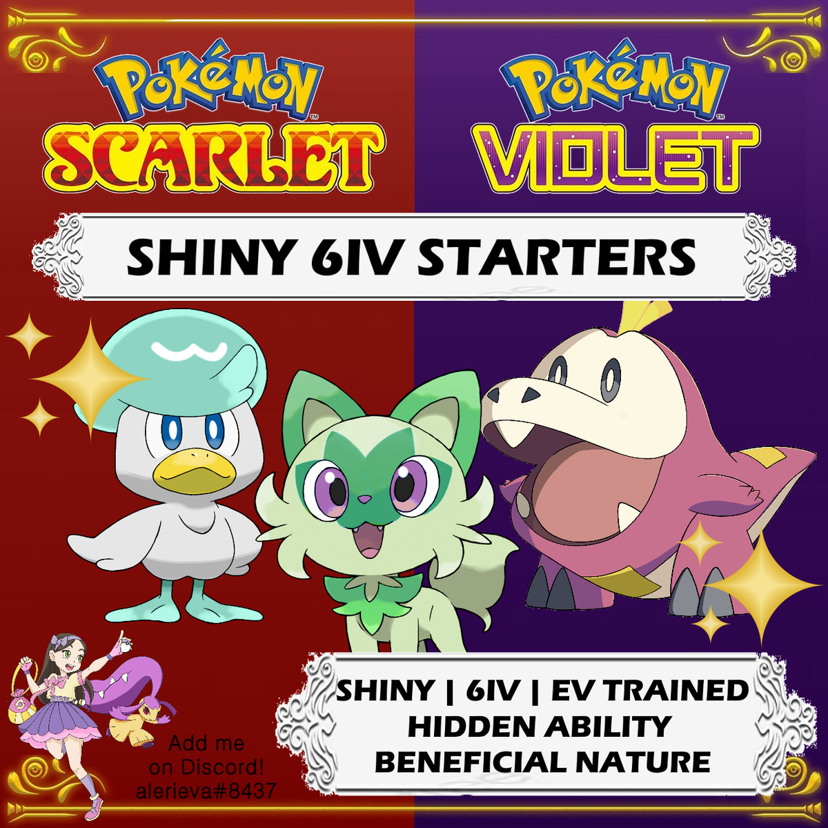 Pokemon Sword&shield // Shiny 6IV STARTERS BUNDLE 6 (Instant Download) 