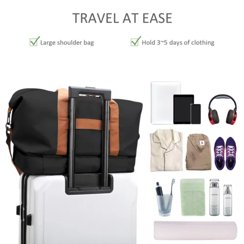 Wasserdichte Reisetasche Sport Fitnessstudio Weekender Gepäcktasche mit Schuhfach - Bild 15 von 31