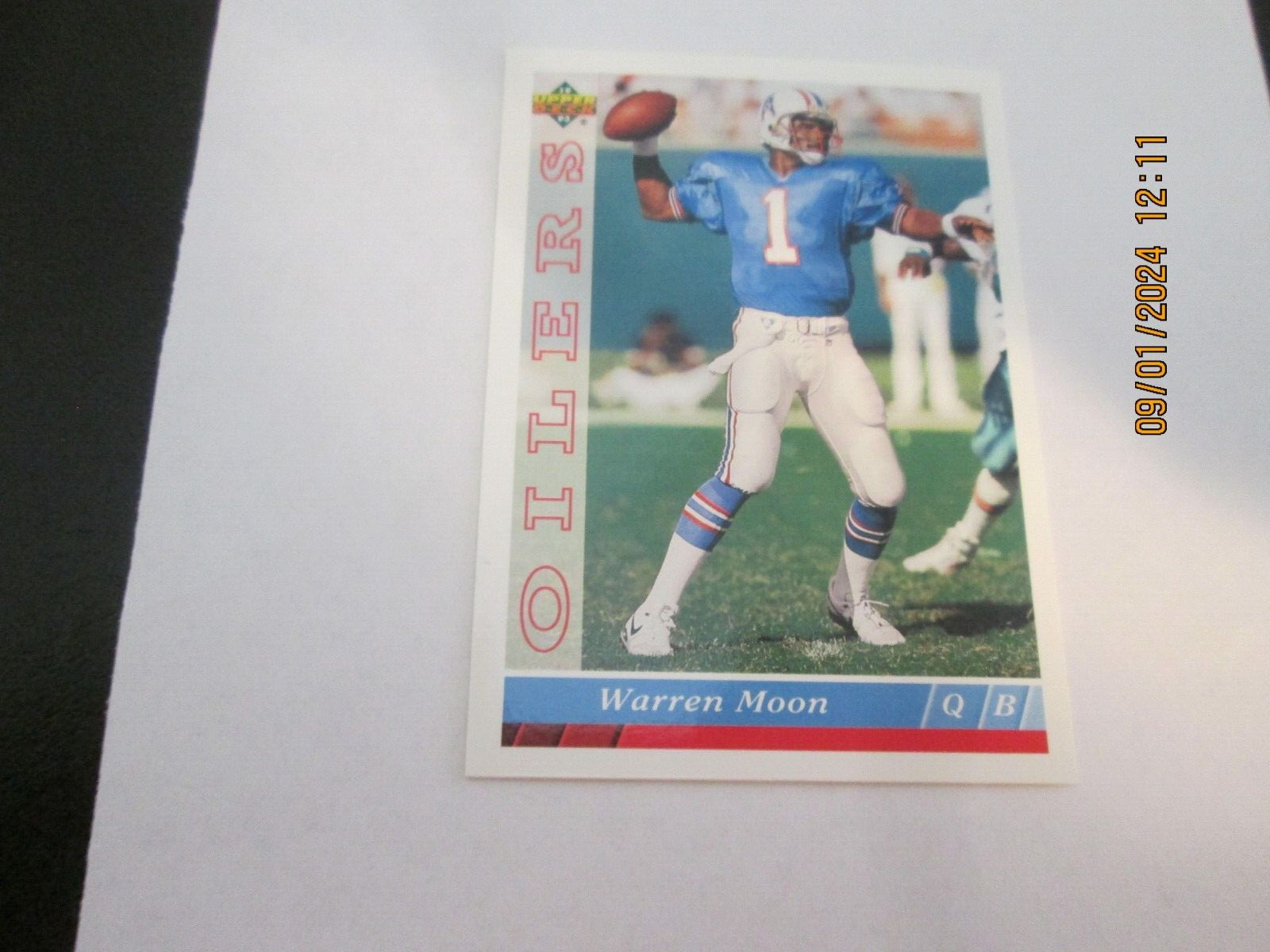 WARREN MOON OILERS 1993 UPPER DECK  BASE CARD #308