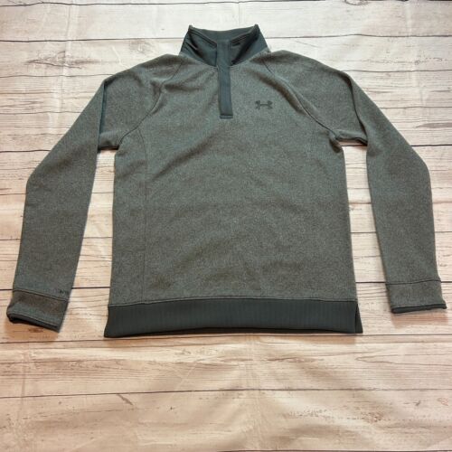 Under Armour Storm Gray 1/4 Button Pullover Sweatshirt Youth Large - Picture 1 of 11