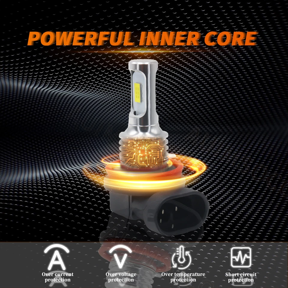 For Lincoln Mark VIII Sedan 2-Door 4.6L 1993-1996 LED Headlights Bulbs High Low - Image 3 of 4