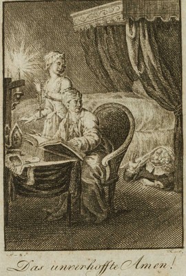 Das unverhoffte Amen, um 1800, Kupferstich Romantik Unbekannt (18.Jhd)