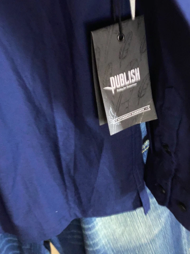 NUEVO CON ETIQUETAS Publish Blue Today For Tomorrow CAMISA MANGA LARGA 15 x 34/35 s Pequeña Foto 2 de 4