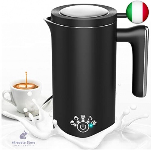 VIYSPNV Montalatte Elettrico, 5 in 1 Cappuccinatore Elettrico con 500mL, 600W,