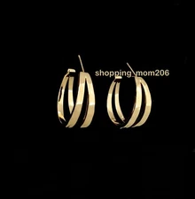 Kendra Scott Gold Tone Zorte Hammered Split Hoop Earrings RV$58