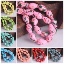 Spots Coated 12x8mm 15x10mm Teardrop Faceted Opaque Glass Loose Beads