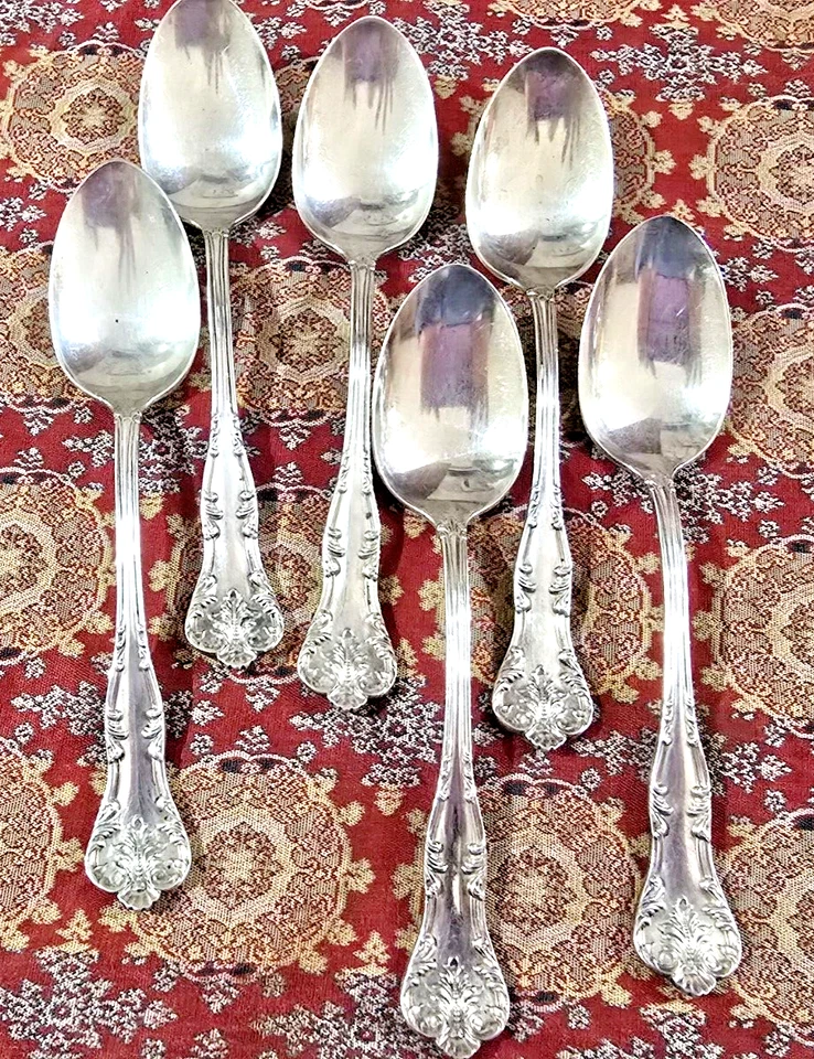 Toalla de plata esterlina/lunt CHATELAINE 5 1/2" cucharaditas (6) 1894; 5 oz. ANTIGUO Foto 4 de 4