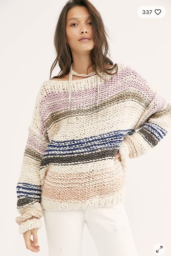 NWT $398 People Organic Cotton Chunky Pullover Sweater O/S XS S M L Z281-3