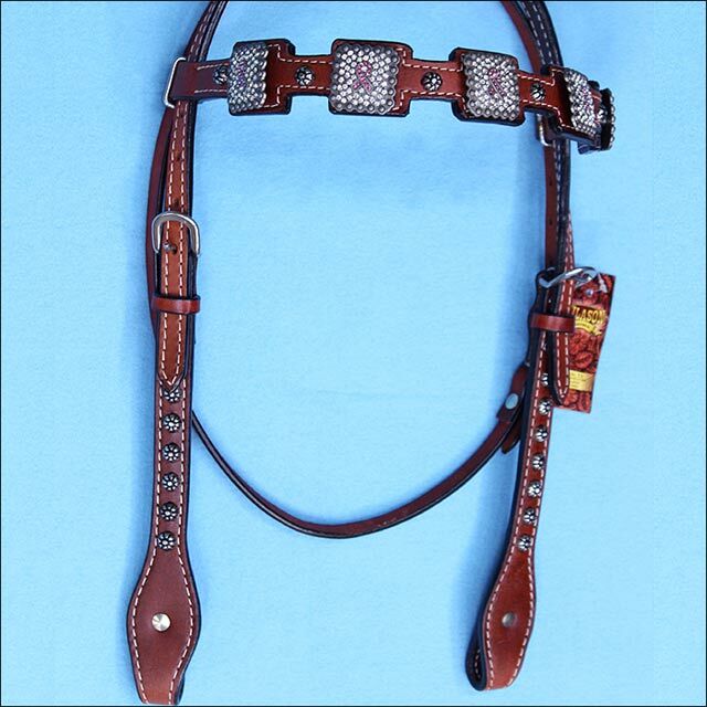 C-7-HS Hilason caballo occidental Cabezada Brida American Leather el cáncer de mama C-7-HS Hilason caballo occidental Cabezada Brida American Leather el cáncer de mama la red entera más baja