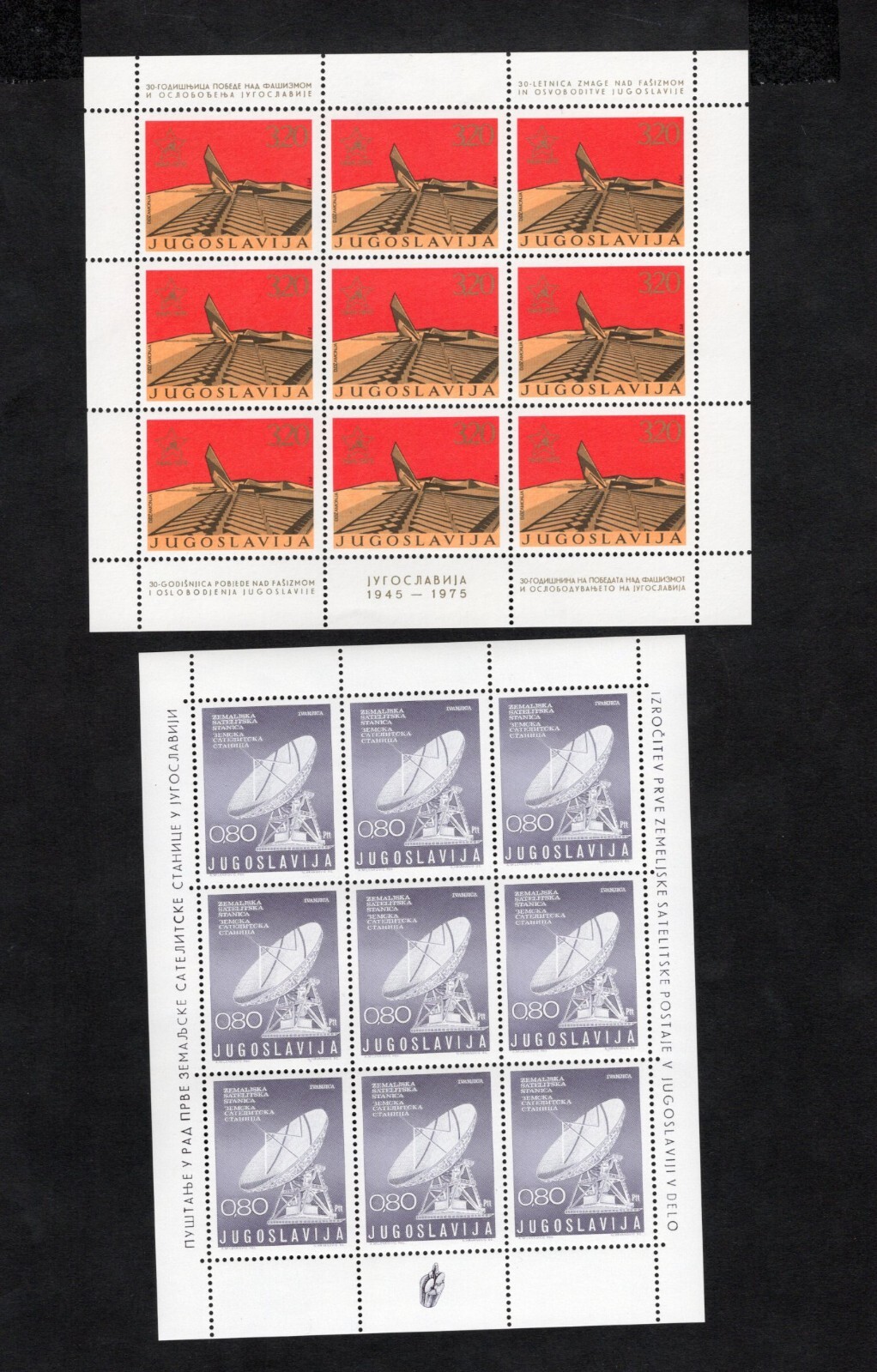 Yugoslavia 1975 mini-sheets of stamps Mi#1607-08+1565-66 START10%ONLY MH CV=24$