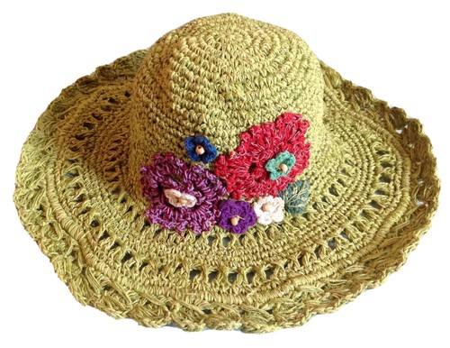 Natural Crotchet Hemp Bucket Hat