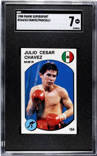 1988 Panini Supersport #164 Julio Cesar Chavez Rookie Card RC SGC 7 NM HOF