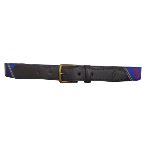Polo Ralph Lauren Leather-Trim Belt $95  WORLDWIDE SHIPPING - Picture 1 of 12
