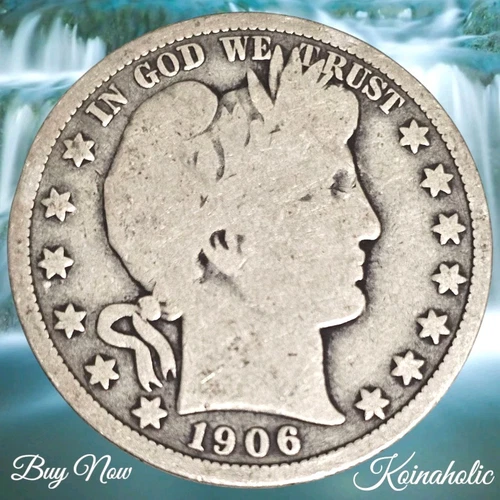 1906 D Barber Silver Half Dollar, 50C Very Good Condition,  Needs A New Home
