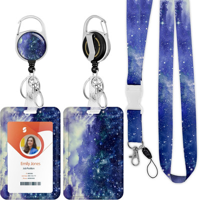 ID Badge Holder mit Lanyard, einziehbare ID Badge Card Holders Abnehmbare Hals L