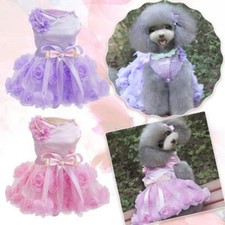 Dog Cat Clothes Breathable Princess Skirt Formal Dress Lightweight Adjustable