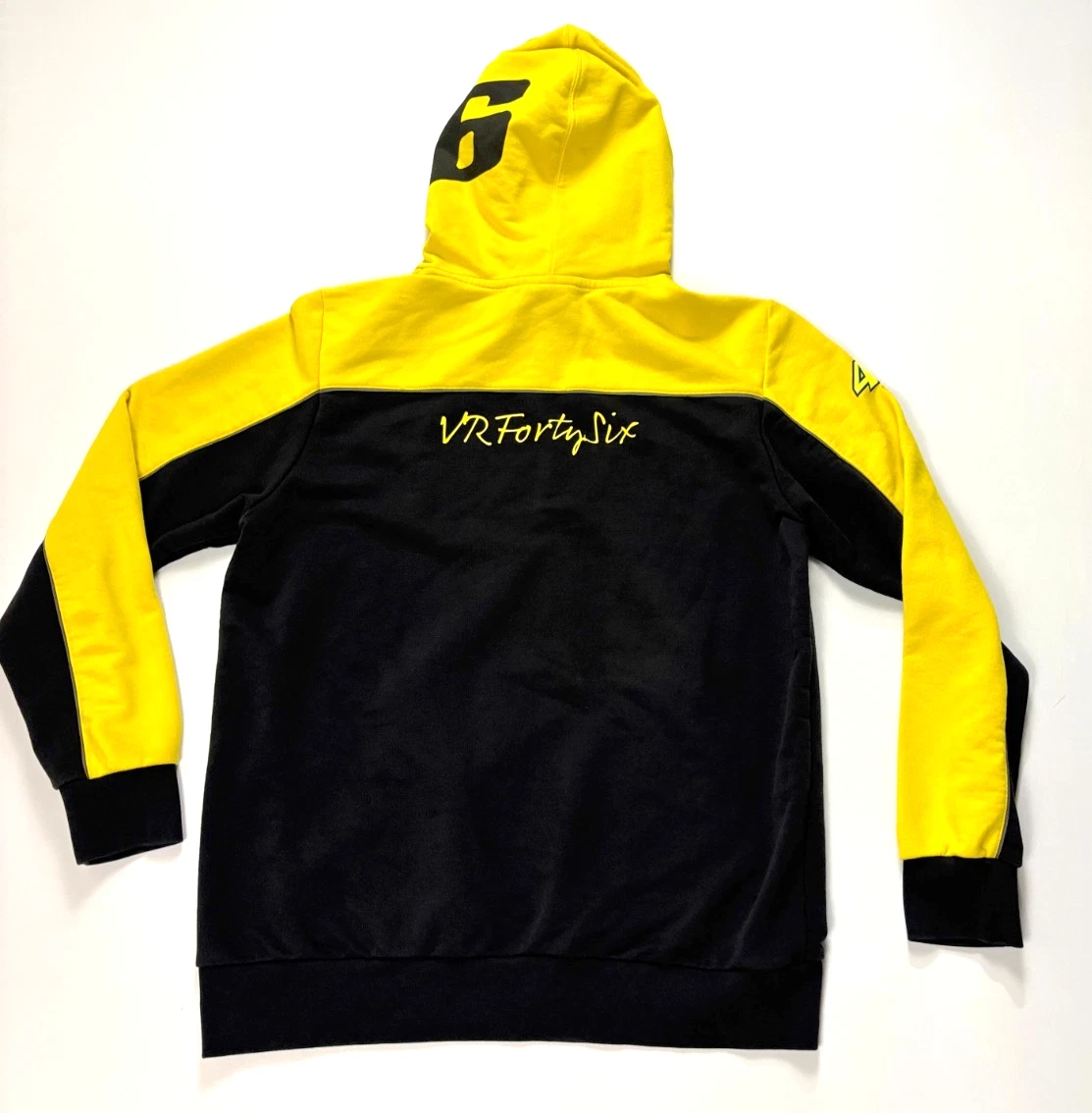 Felpa con cappuccio ufficiale Valentino Rossi 46 nera gialla taglia XXL VR46 racing