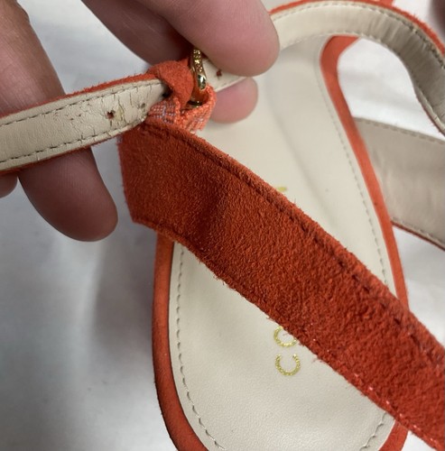 Sandali con tacco a blocco Cole Haan in pelle scamosciata arancione misura 7,5 - Foto 13 di 13