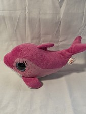 Medium 9" Ty Beanie Boos Surf The Pink Dolphin Buddy Buddies 9" Bean Plush