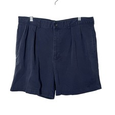 Vintage Polo Ralph Lauren Navy Blue Pleated Andrew Shorts - 38 37x6 90 s
