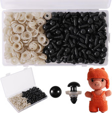 Safety Eyes 260PCS 9Mm Plastic Black Craft Eyes with Washers Teddy Bear Eyes for
