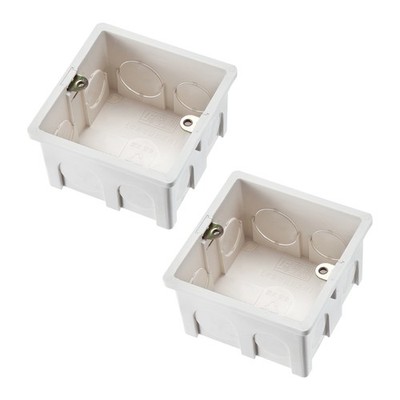 2Pcs Wall Switch Box Electrical Outlet Flush Mount 86 Type Single Gang White