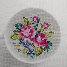 Hand Embroidery Beautiful Handmade Needlepoint Canvas Color Wool 5cm*5cm-rose