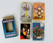 4 Decks of Vintage Playing Cards SEALED Flower Bouquet Floral Still Life Vases