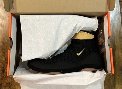 Nike Inflict 3 Black/Metallic Gold Rare Wrestling Shoes Size 8