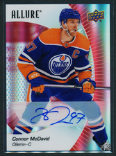 Connor McDavid 2023-24 Upper Deck Allure Red Rainbow Autograph Auto #68 Oilers