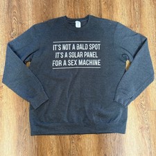 Port Company Mens Gray Graphic Sweatshirt Large L spellout crewneck casual