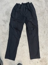 LL Bean Perfect Fit Tapered Leg Black Stretch Pocket Pants 252077 Women L M/Tall