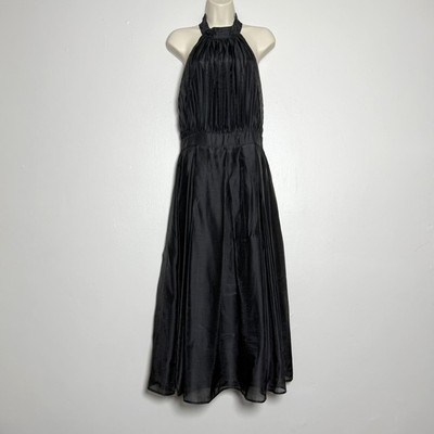 Freemarket Baltic Born Womens Pleated Dress Large Black Chiffon Lightweight