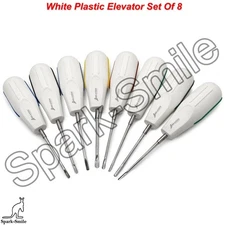 Dental Luxating Root Extraction Elevator Loosen Tools White Plastic Handle Set