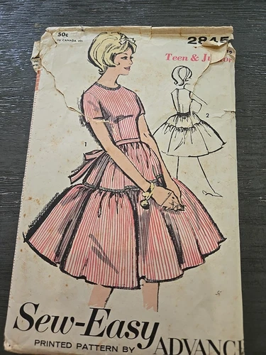 1950s Vintage Sew Easy Advance Pattern 2845 Ladies Size 12 Cut