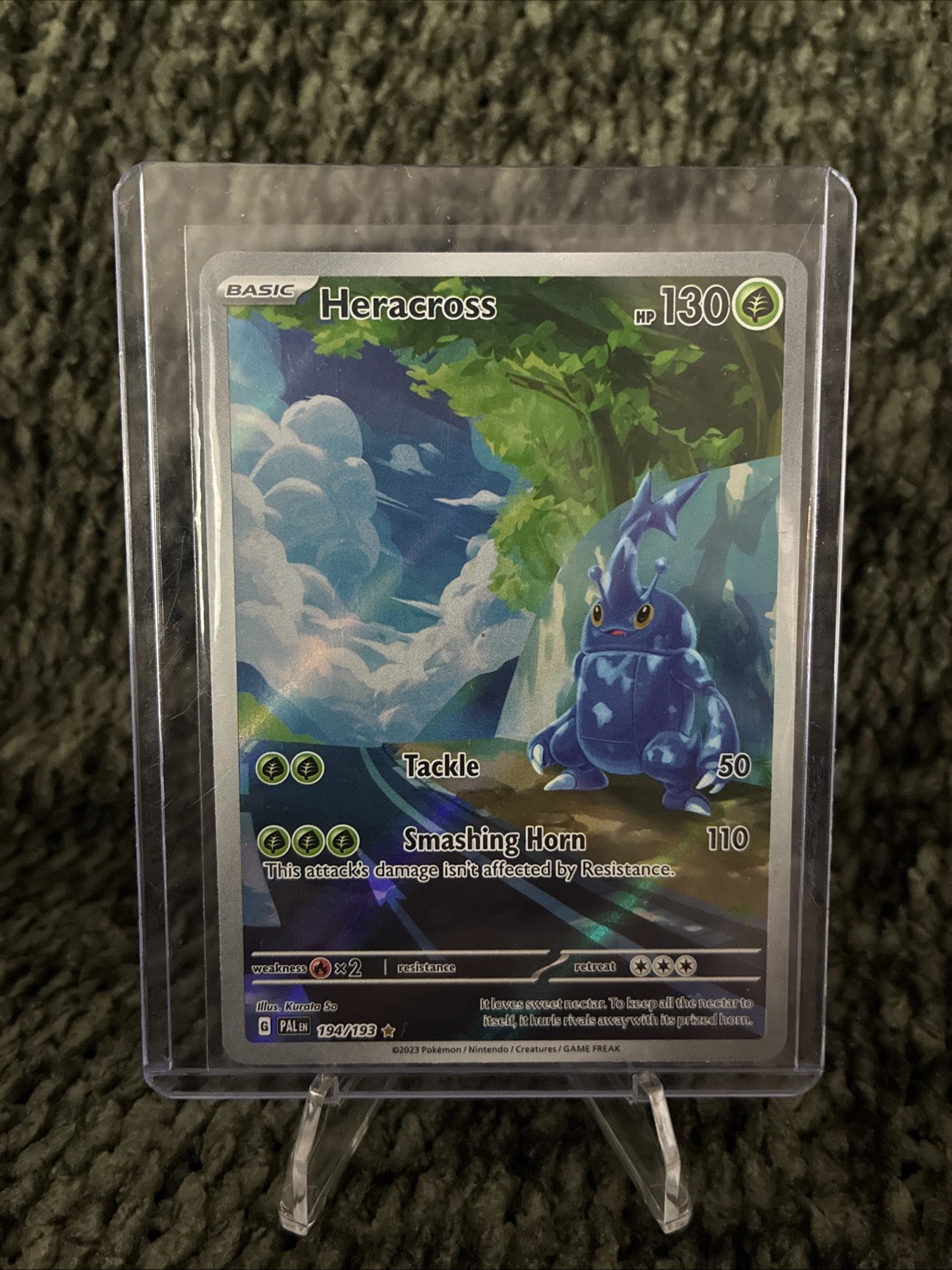 Pokemon Heracross 194/193 Paldea Evolved Illustration Rare NM Condition