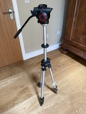 Manfrotto 055C Tripod with Manfrotto MVH500AH Fluid Video Head with Flat Base