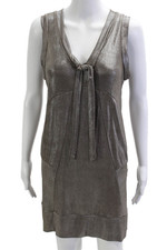Marc By Marc Jacobs Women Dark Gray Wool Shift Dress Sleeveless Size XS