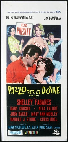 orignal movie poster GIRL HAPPY elvis presley, fabares, crosby, SAGAL