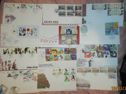 GB Stamps First Day Covers x 12  C 2010 special postmarks ROYAL MAIL ALL U/A  YU