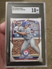Wyatt Langford #BD-106 2023 Bowman Draft 1st Bowman Rangers SGC 10