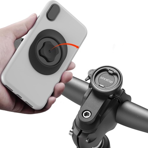 Bouchon de tige de guidon support téléphone vélo aluminium verrouillage rapide clip sécurisé VTT route - Photo 3 sur 11
