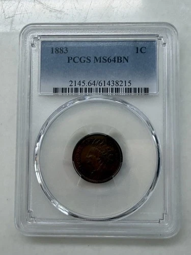 1883 1c Indian Head Cent - PCGS MS 64 BN