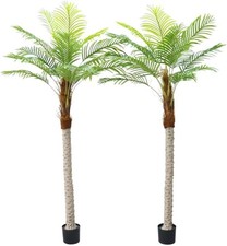 7ft/210cm Tall Artificial Palm Paradise Plant 2 Pcs Large Fake Potted Tree Green